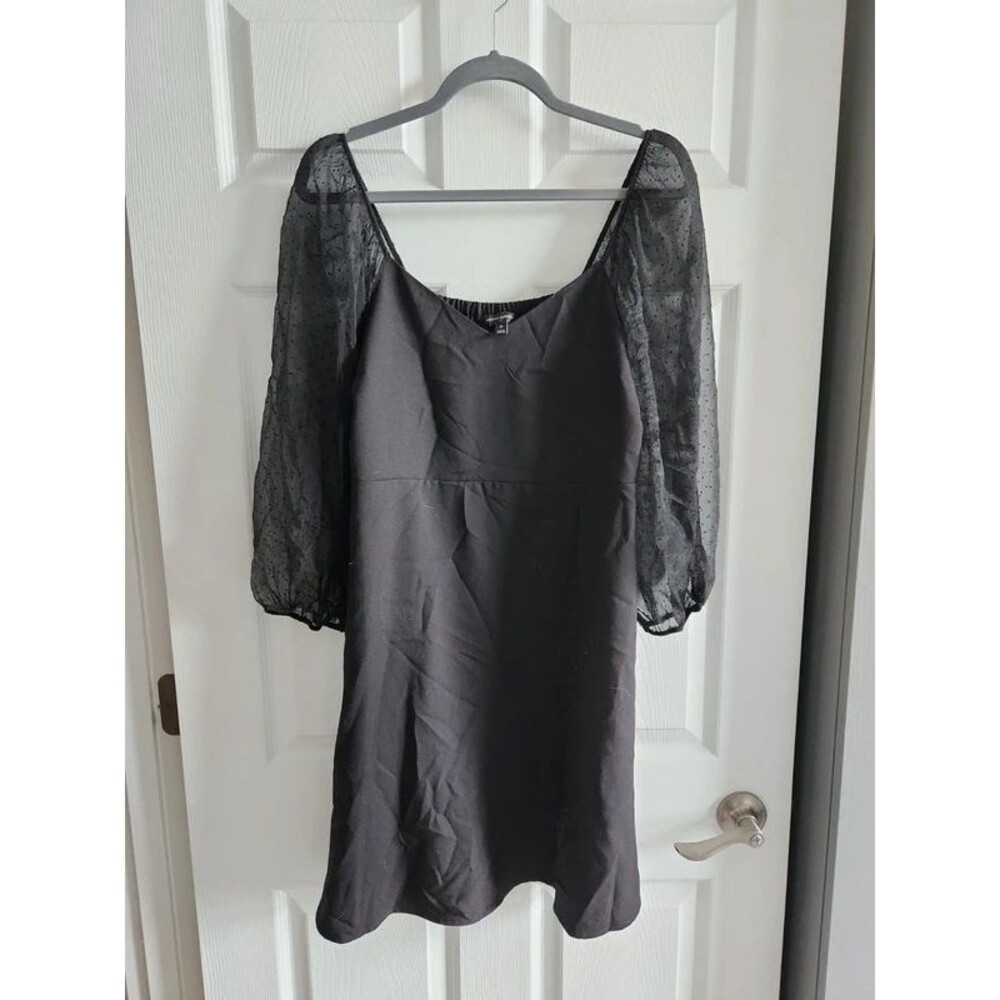 Black banana republic dress with sheer sleeves